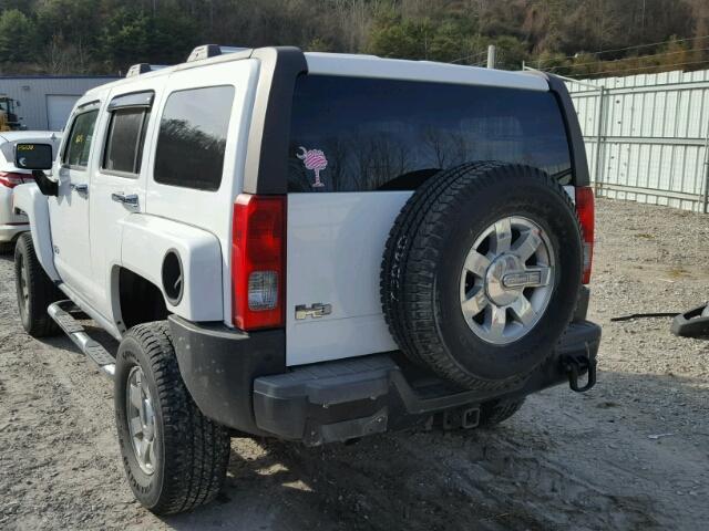 5GTDN13E778241879 - 2007 HUMMER H3 WHITE photo 3