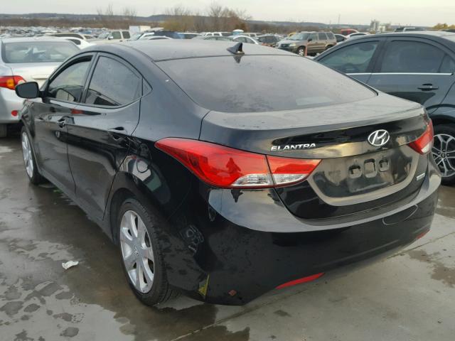 5NPDH4AE6DH247611 - 2013 HYUNDAI ELANTRA GL BLACK photo 3