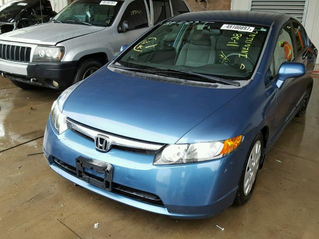 1HGFA16558L004007 - 2008 HONDA CIVIC LX BLUE photo 2