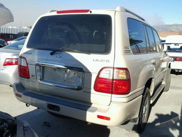 JTJHT00W343540328 - 2004 LEXUS LX 470 BEIGE photo 4