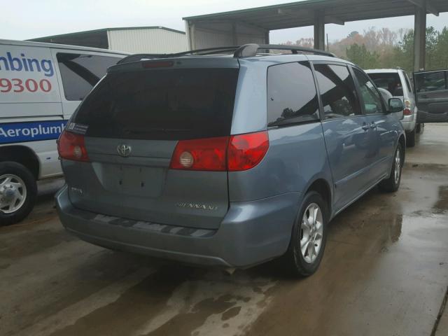 5TDZA22C76S534660 - 2006 TOYOTA SIENNA XLE BLUE photo 4