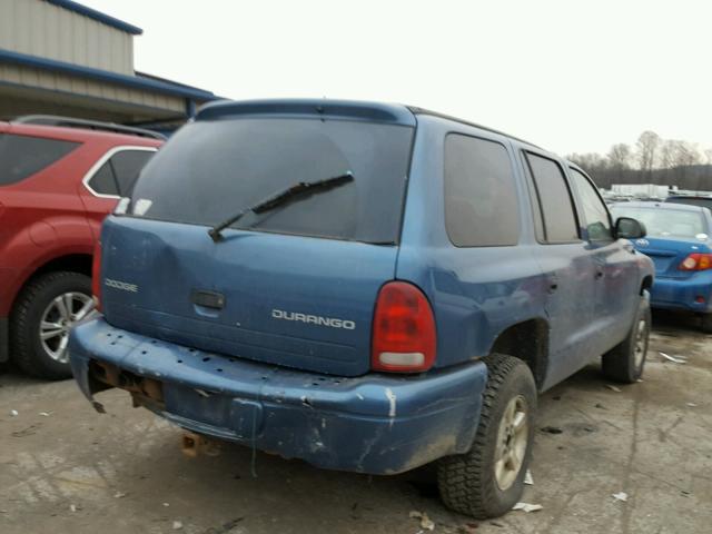 1B4HS38N12F175577 - 2002 DODGE DURANGO SP BLUE photo 4