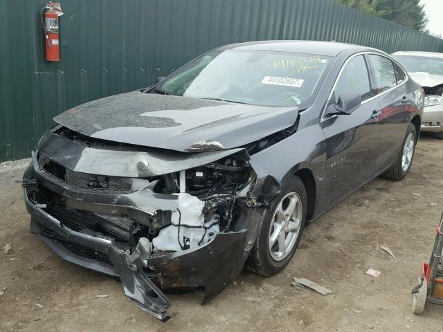 1G1ZB5ST2HF281208 - 2017 CHEVROLET MALIBU LS BLACK photo 2
