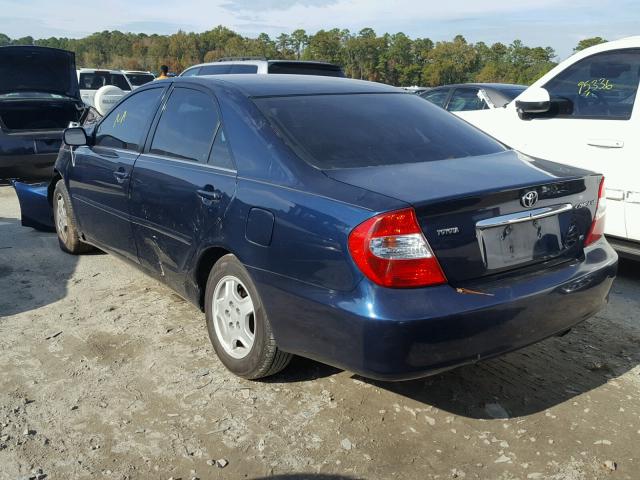 4T1BF32K03U050574 - 2003 TOYOTA CAMRY LE BLUE photo 3