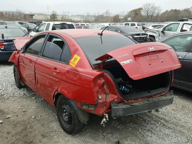 KMHCN4AC6BU620504 - 2011 HYUNDAI ACCENT GLS RED photo 3