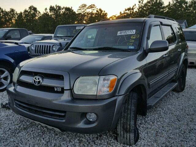 5TDZT34A07S294526 - 2007 TOYOTA SEQUOIA SR GRAY photo 2