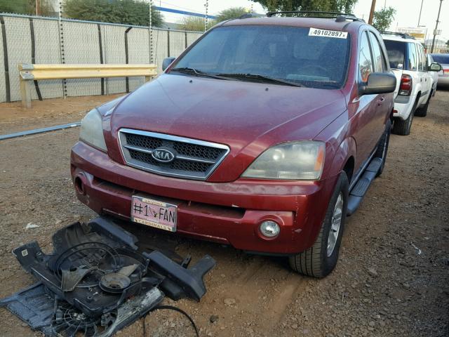 KNDJD733665623870 - 2006 KIA SORENTO EX RED photo 2