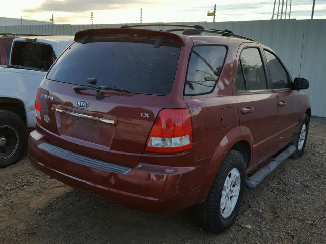 KNDJD733665623870 - 2006 KIA SORENTO EX RED photo 4