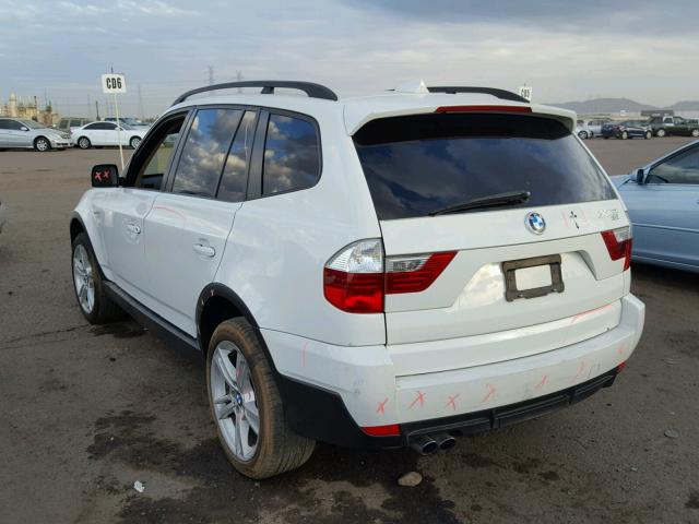 WBXPC93407WF10936 - 2007 BMW X3 3.0SI WHITE photo 3