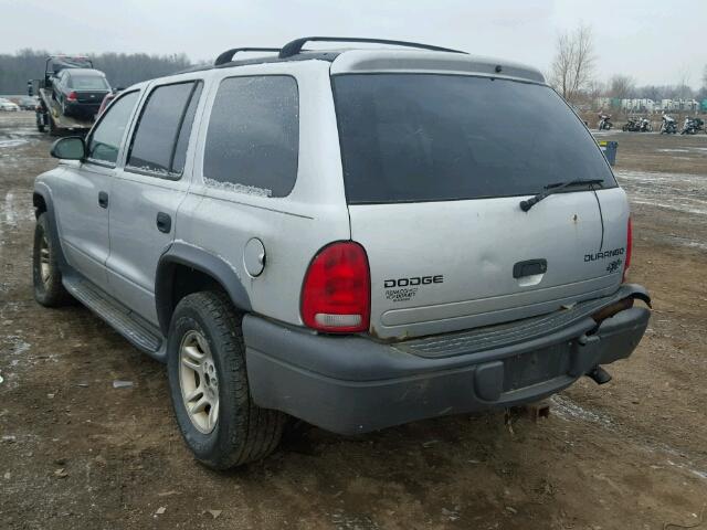 1D4HS38Z33F612876 - 2003 DODGE DURANGO SP SILVER photo 3