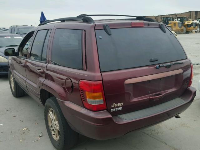 1J4G268S1XC785164 - 1999 JEEP GRAND CHER MAROON photo 3