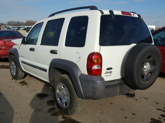 1J4GL48K14W265784 - 2004 JEEP LIBERTY SP WHITE photo 3