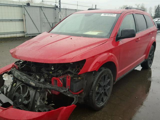 3C4PDCBB3ET148480 - 2014 DODGE JOURNEY SX RED photo 2