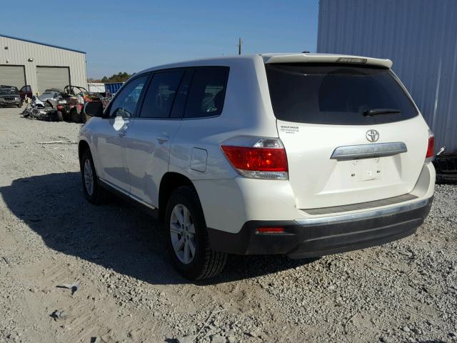 5TDZA3EH1CS026516 - 2012 TOYOTA HIGHLANDER WHITE photo 3