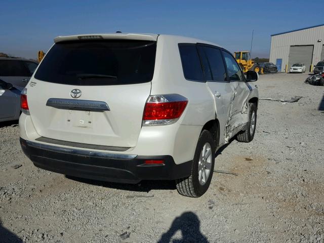 5TDZA3EH1CS026516 - 2012 TOYOTA HIGHLANDER WHITE photo 4