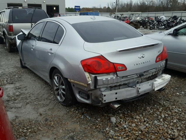 JNKCV61E39M305752 - 2009 INFINITI G37 BASE SILVER photo 3