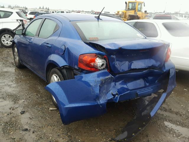 1C3CDZABXCN223664 - 2012 DODGE AVENGER SE BLUE photo 3