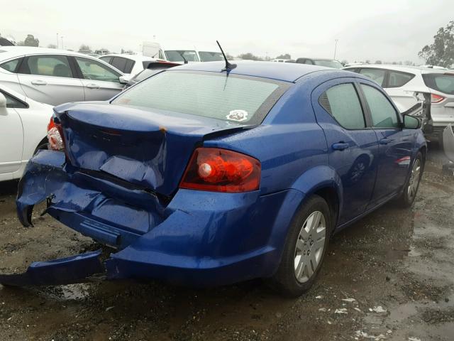 1C3CDZABXCN223664 - 2012 DODGE AVENGER SE BLUE photo 4