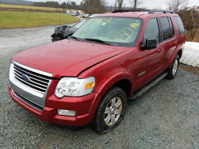 1FMEU73E87UB39639 - 2007 FORD EXPLORER X RED photo 2