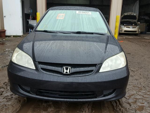 2HGES155X5H616528 - 2005 HONDA CIVIC LX BLACK photo 10