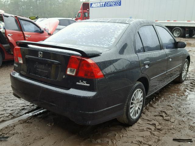 2HGES155X5H616528 - 2005 HONDA CIVIC LX BLACK photo 4