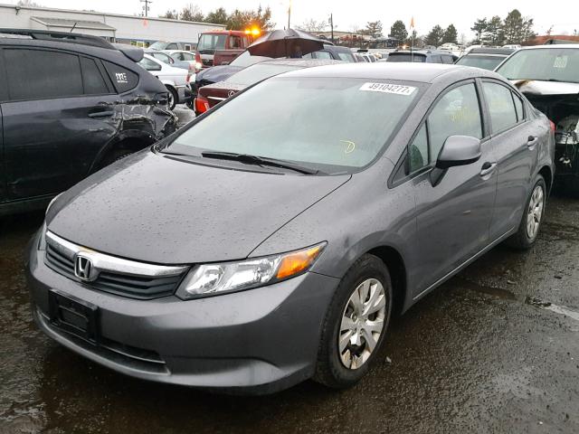 2HGFB2F51CH611241 - 2012 HONDA CIVIC LX GRAY photo 2