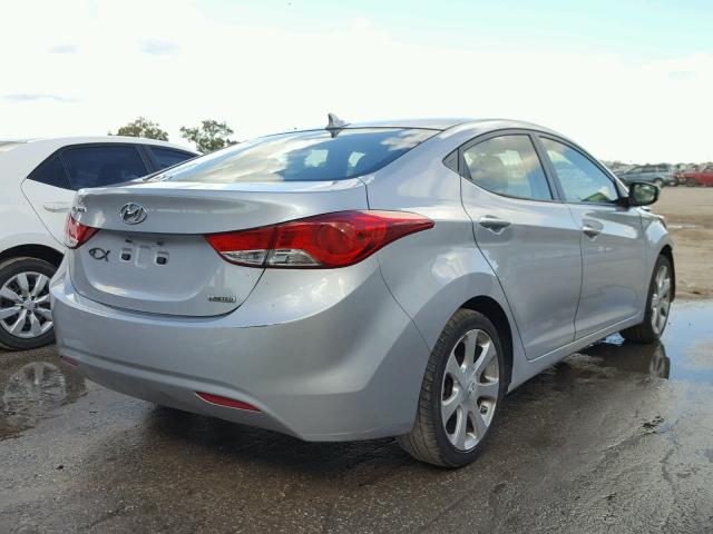 5NPDH4AE1CH083053 - 2012 HYUNDAI ELANTRA SILVER photo 4