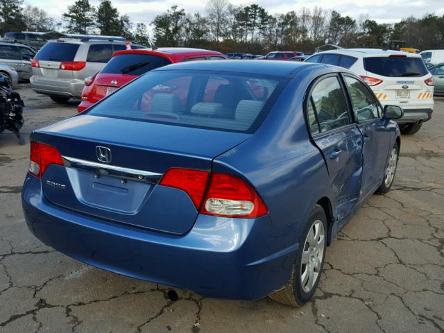 2HGFA16559H523718 - 2009 HONDA CIVIC LX BLUE photo 4