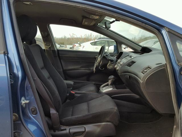 2HGFA16609H346455 - 2009 HONDA CIVIC BLUE photo 5