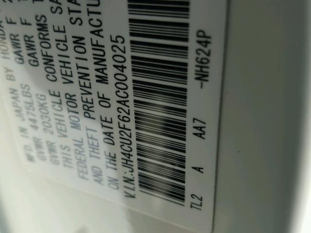 JH4CU2F62AC004025 - 2010 ACURA TSX WHITE photo 10