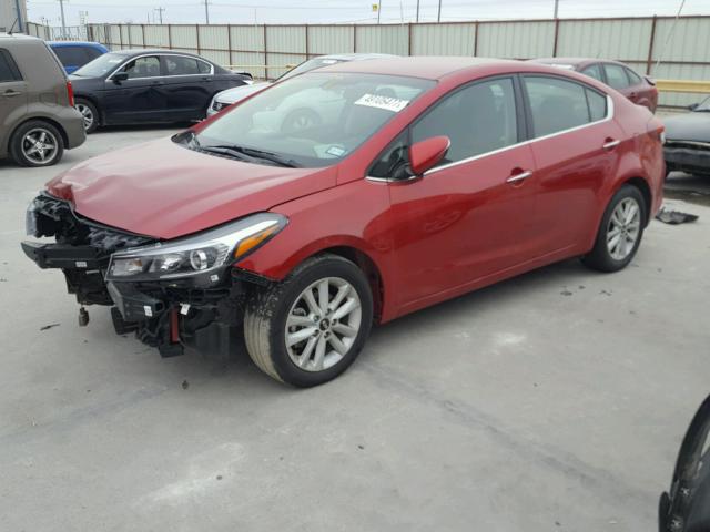 3KPFL4A78HE049583 - 2017 KIA FORTE LX RED photo 2