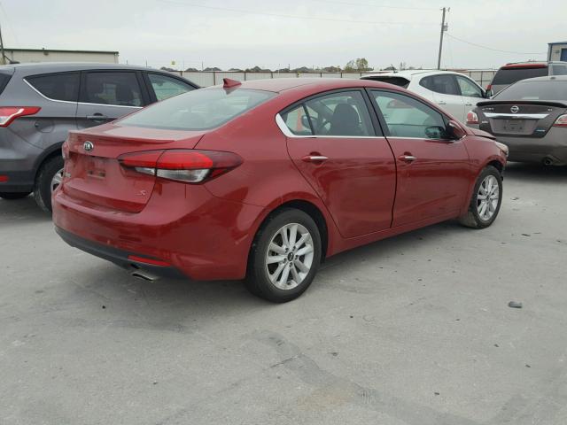 3KPFL4A78HE049583 - 2017 KIA FORTE LX RED photo 4