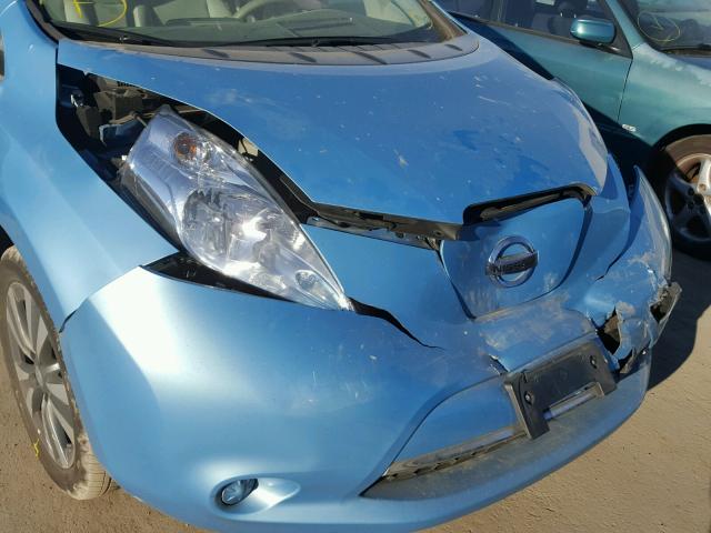 1N4AZ0CP6FC330662 - 2015 NISSAN LEAF S BLUE photo 9