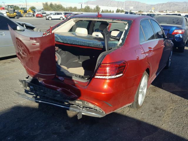 WDDHF5KB3EA964368 - 2014 MERCEDES-BENZ E 350 RED photo 4