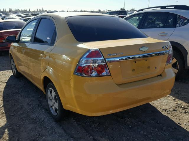 KL1TD56687B104509 - 2007 CHEVROLET AVEO BASE 黄色 照片 3