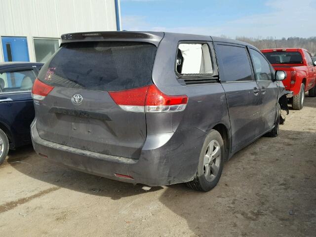 5TDZK3DC4DS401853 - 2013 TOYOTA SIENNA BAS GRAY photo 4