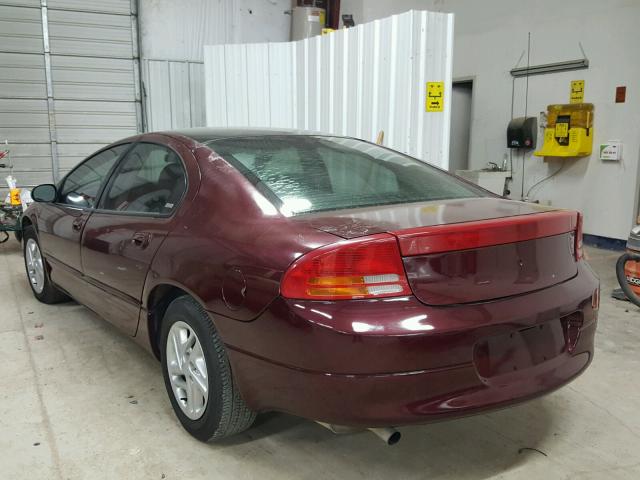 2B3HD46R11H714321 - 2001 DODGE INTREPID S MAROON photo 3