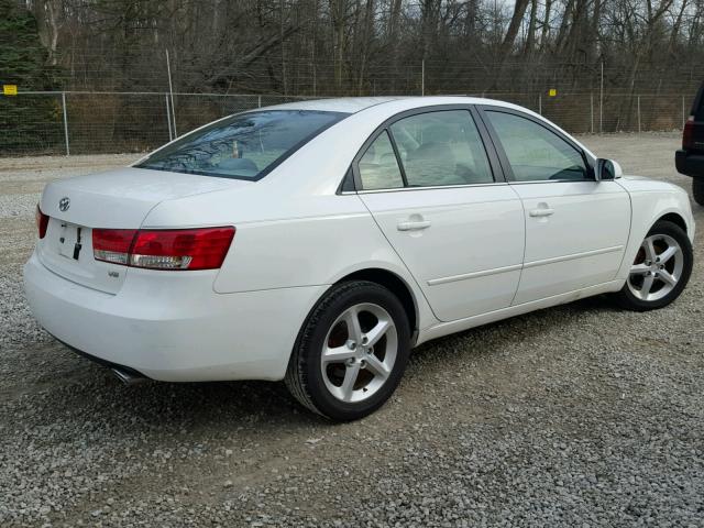 5NPEU46F07H215775 - 2007 HYUNDAI SONATA SE WHITE photo 4