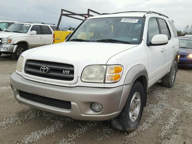 5TDZT34A93S153691 - 2003 TOYOTA SEQUOIA SR WHITE photo 2