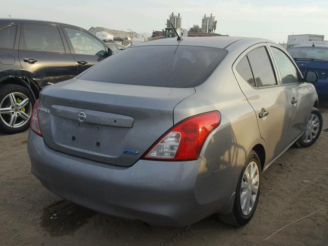 3N1CN7AP4DL892252 - 2013 NISSAN VERSA S GRAY photo 4