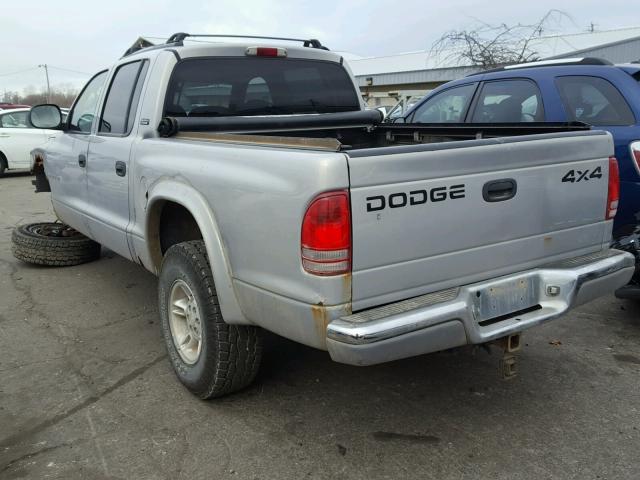 1B7GG2ANXYS710152 - 2000 DODGE DAKOTA QUA SILVER photo 3