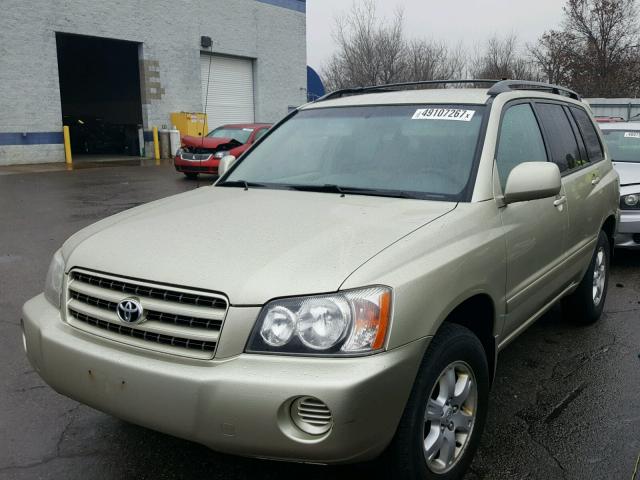 JTEGF21A630094028 - 2003 TOYOTA HIGHLANDER TAN photo 2