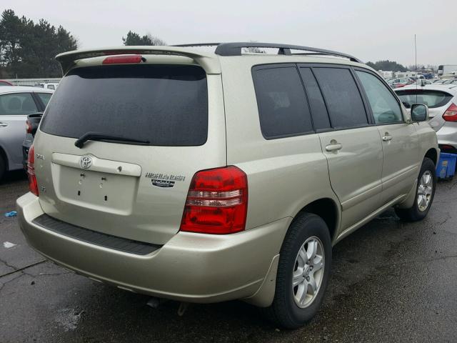 JTEGF21A630094028 - 2003 TOYOTA HIGHLANDER TAN photo 4