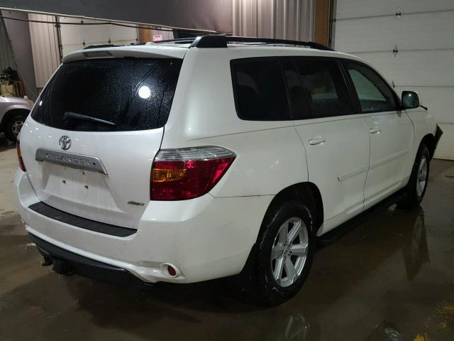 5TDJK3EH6AS021657 - 2010 TOYOTA HIGHLANDER WHITE photo 4