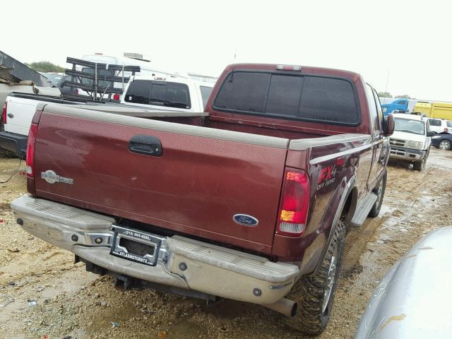 1FTWW31P97EA18533 - 2007 FORD F350 SRW S BURGUNDY photo 4