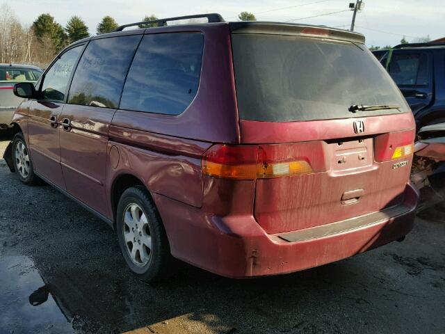 2HKRL18602H516734 - 2002 HONDA ODYSSEY EX RED photo 3