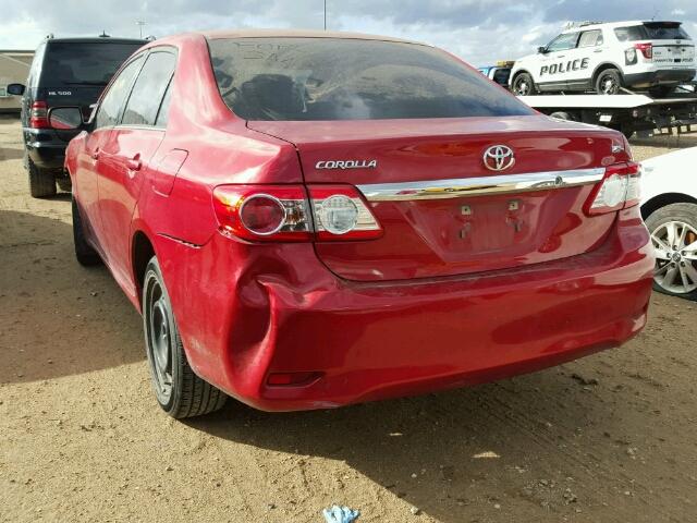 5YFBU4EE1DP148579 - 2013 TOYOTA COROLLA BA RED photo 3