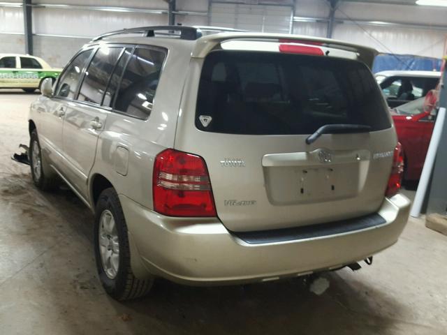 JTEHF21A310008045 - 2001 TOYOTA HIGHLANDER TAN photo 3