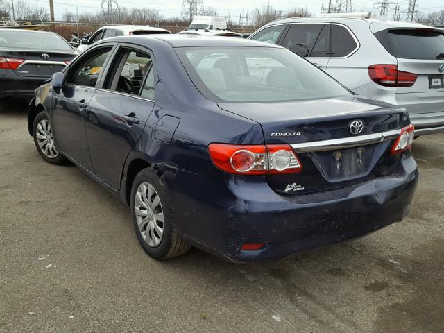 2T1BU4EE9DC060153 - 2013 TOYOTA COROLLA BA BLUE photo 3