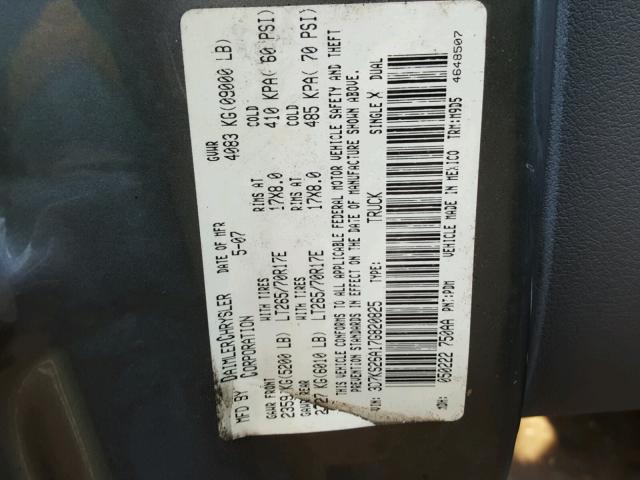 3D7KS26A17G820825 - 2007 DODGE RAM 2500 S Boz foto 10